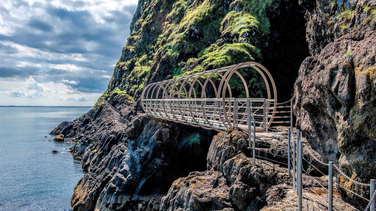 Tubular Bridge at The Gobbins on a sunny day